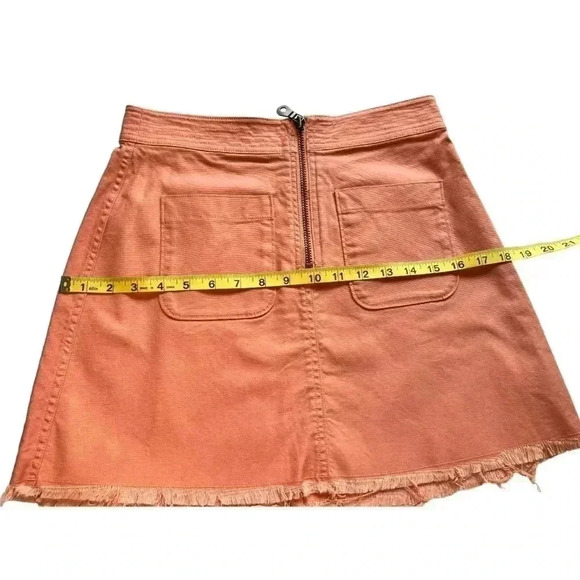 MADEWELL ALINE ZIP RAW HEM MINI SKIRT WOMEN’S•PEACH•SIZE 0•PREOWNED LIKE NEW• - Picture 4 of 5